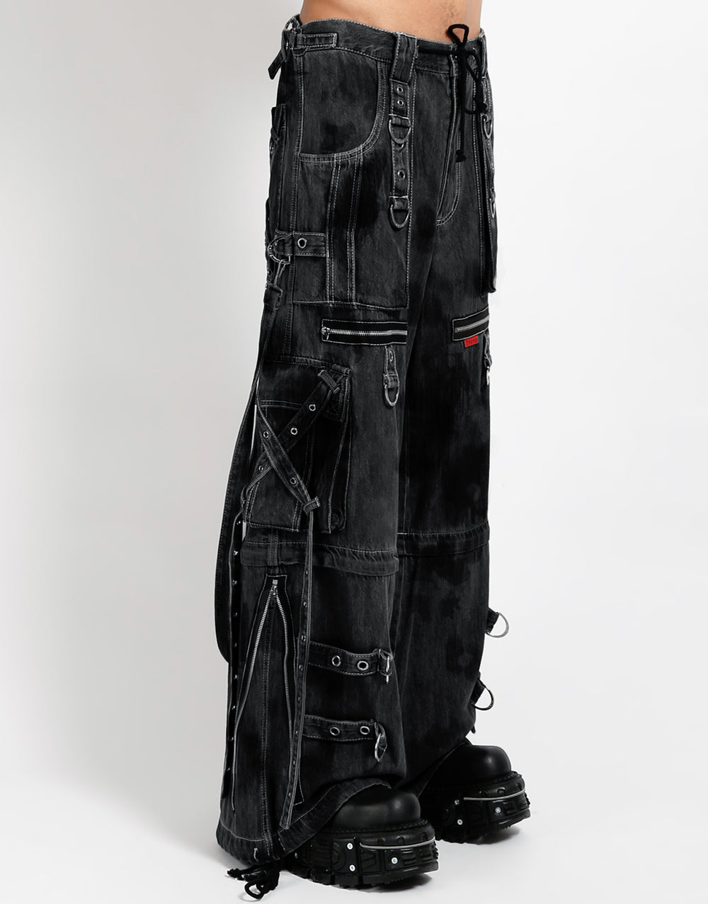 X-STRAP PANT BLACK INK WASH DENIM