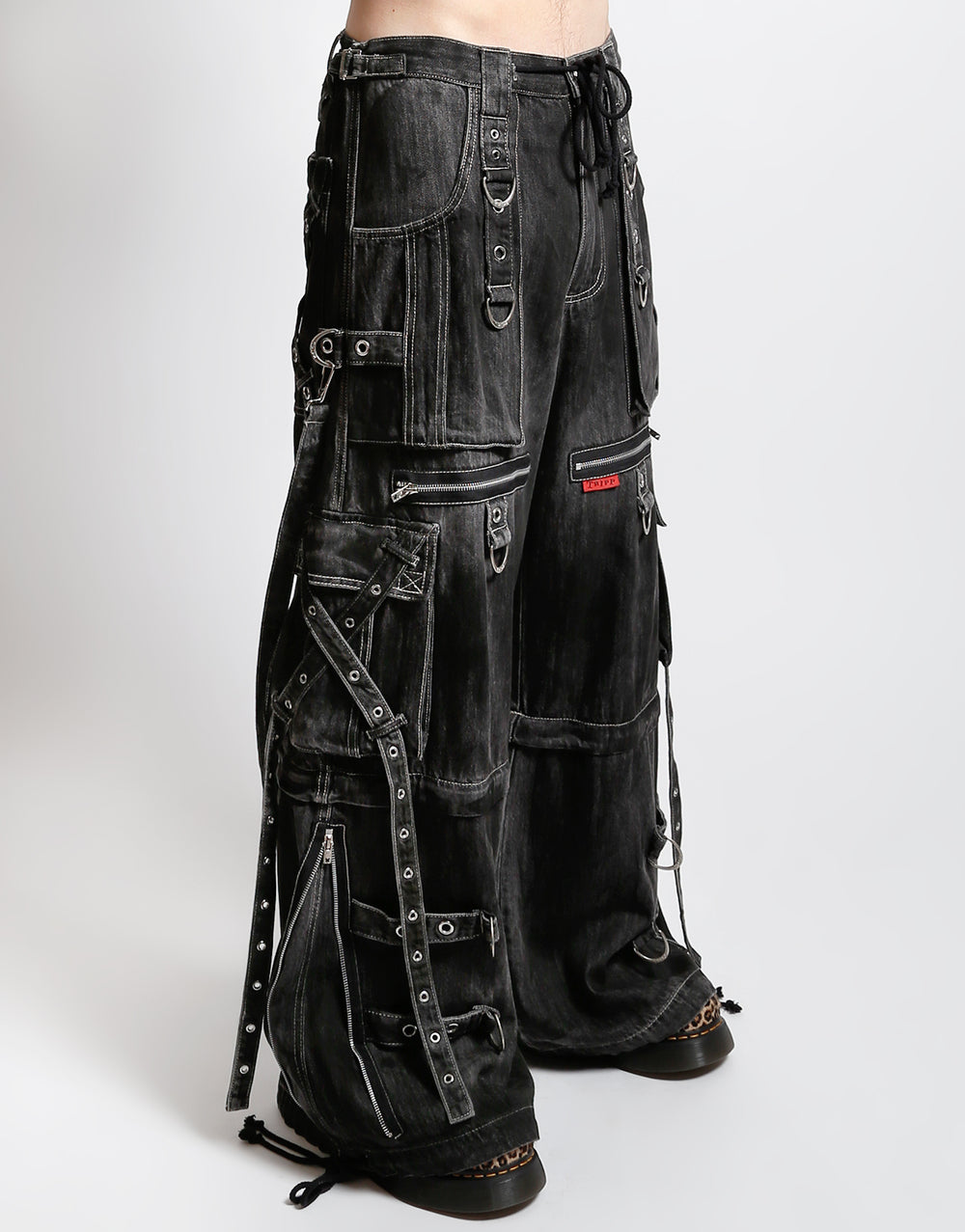 X-STRAP PANT BLACK INK WASH DENIM