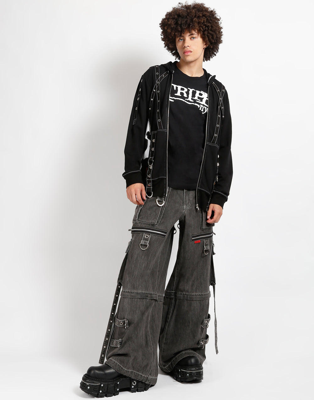 X-STRAP PANT BLACK DENIM