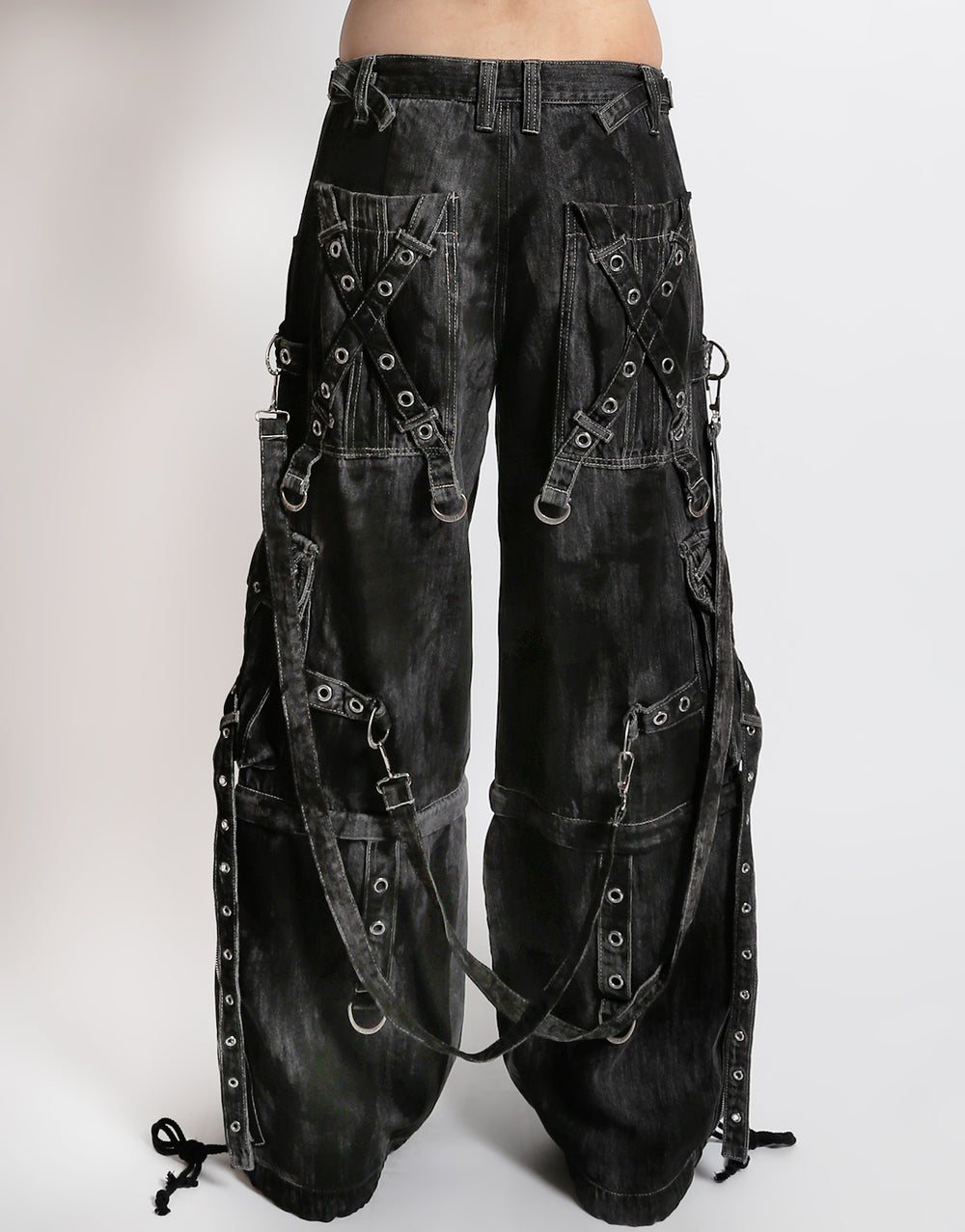X-STRAP PANT BLACK INK WASH DENIM