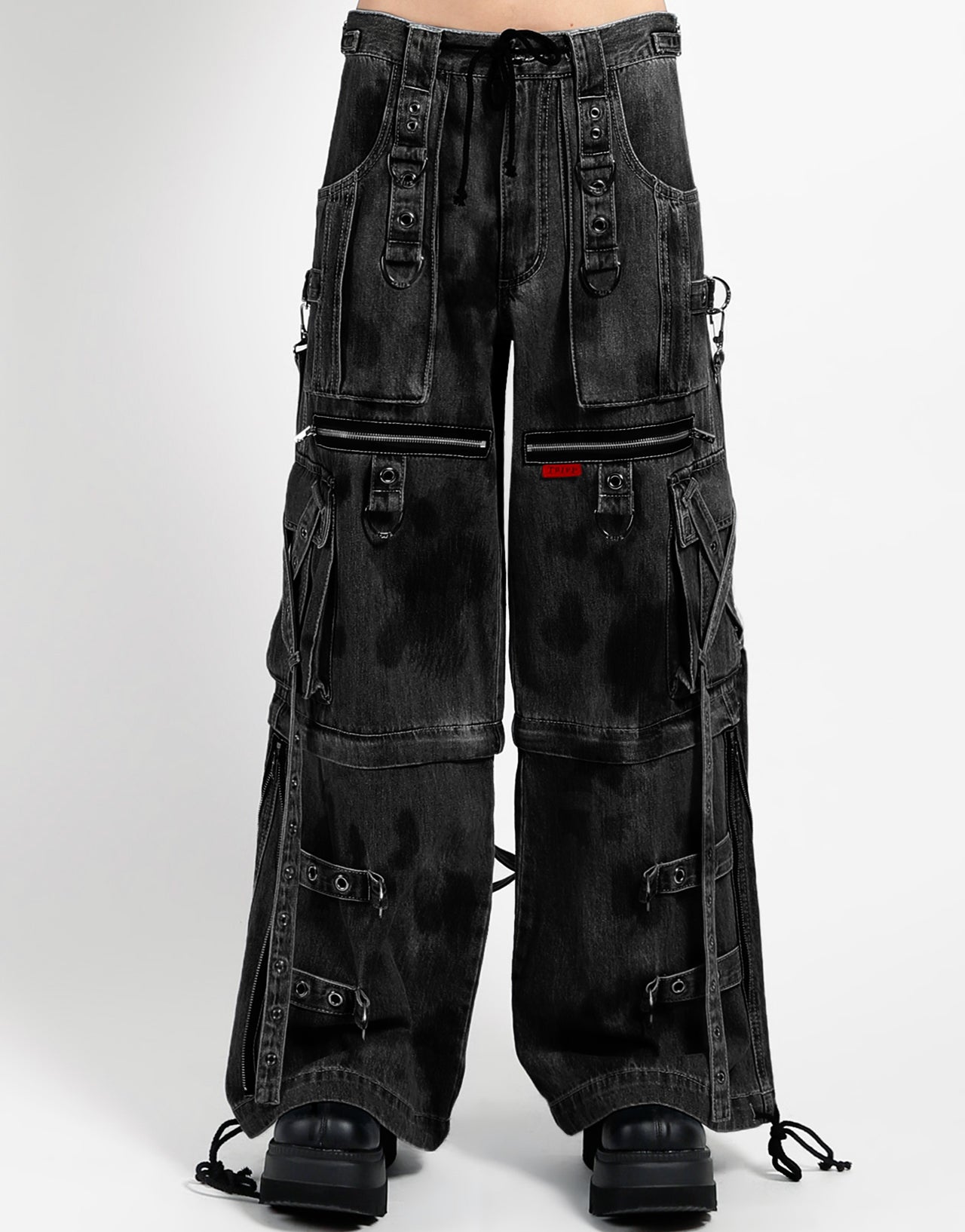 X-STRAP PANT BLACK INK WASH DENIM