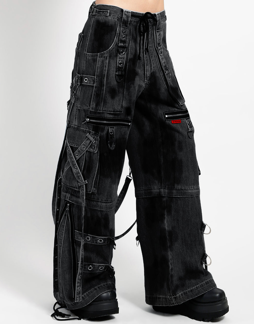 X-STRAP PANT BLACK INK WASH DENIM