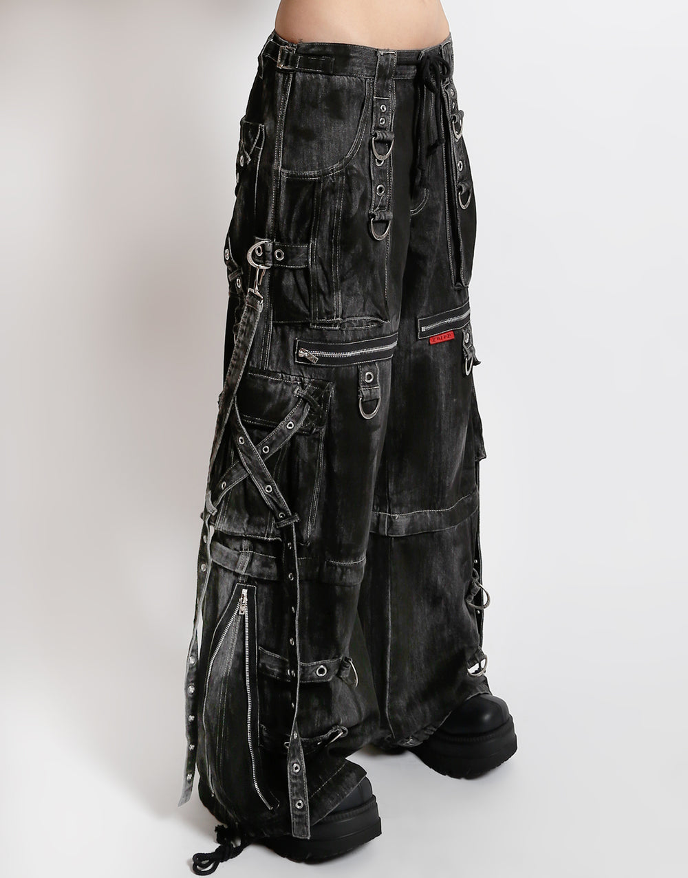 X-STRAP PANT BLACK INK WASH DENIM