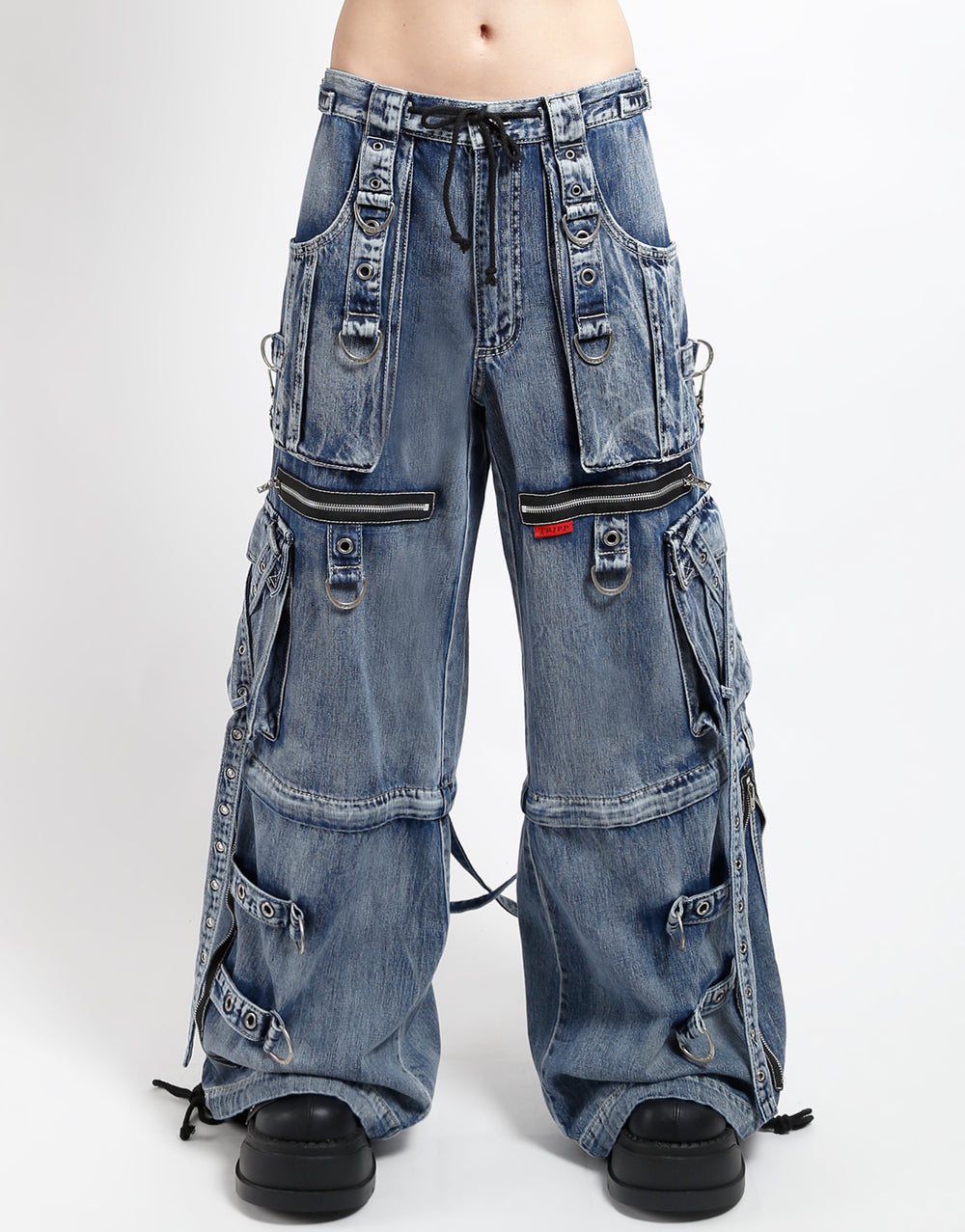 X-STRAP PANT FOG WASH INDIGO DENIM