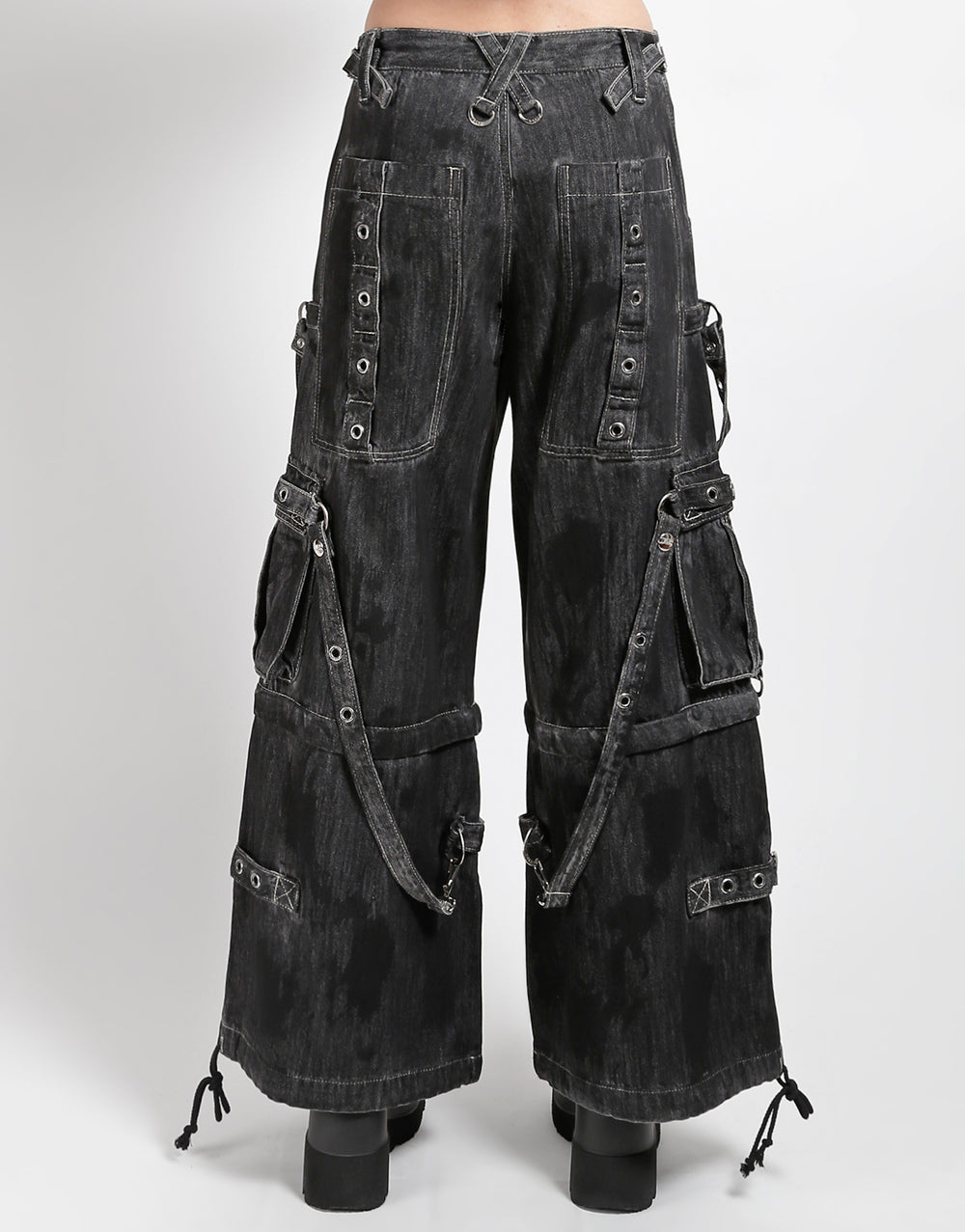 DENIM STRAP PANT BLACK INK WASH