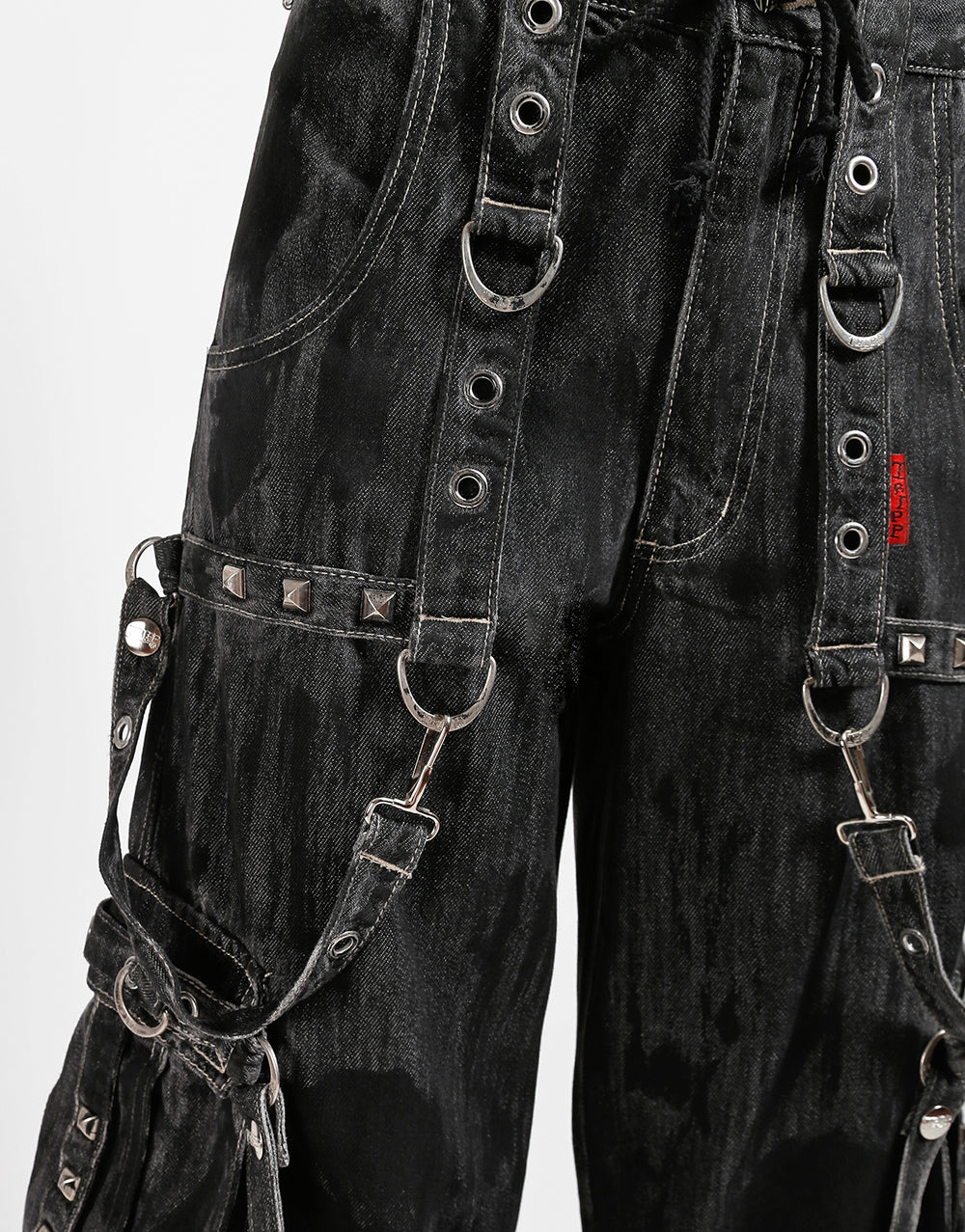 DENIM STRAP PANT BLACK INK WASH