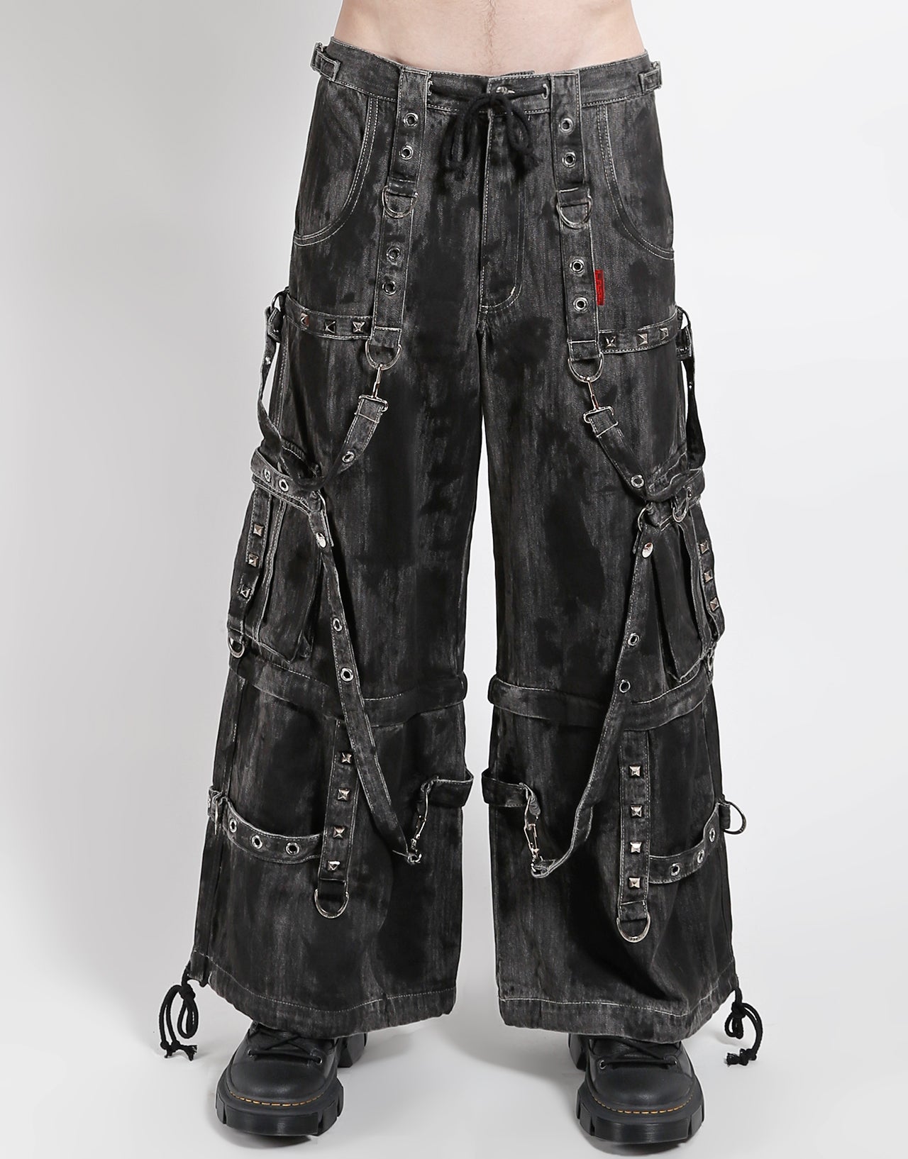 DENIM STRAP PANT BLACK INK WASH