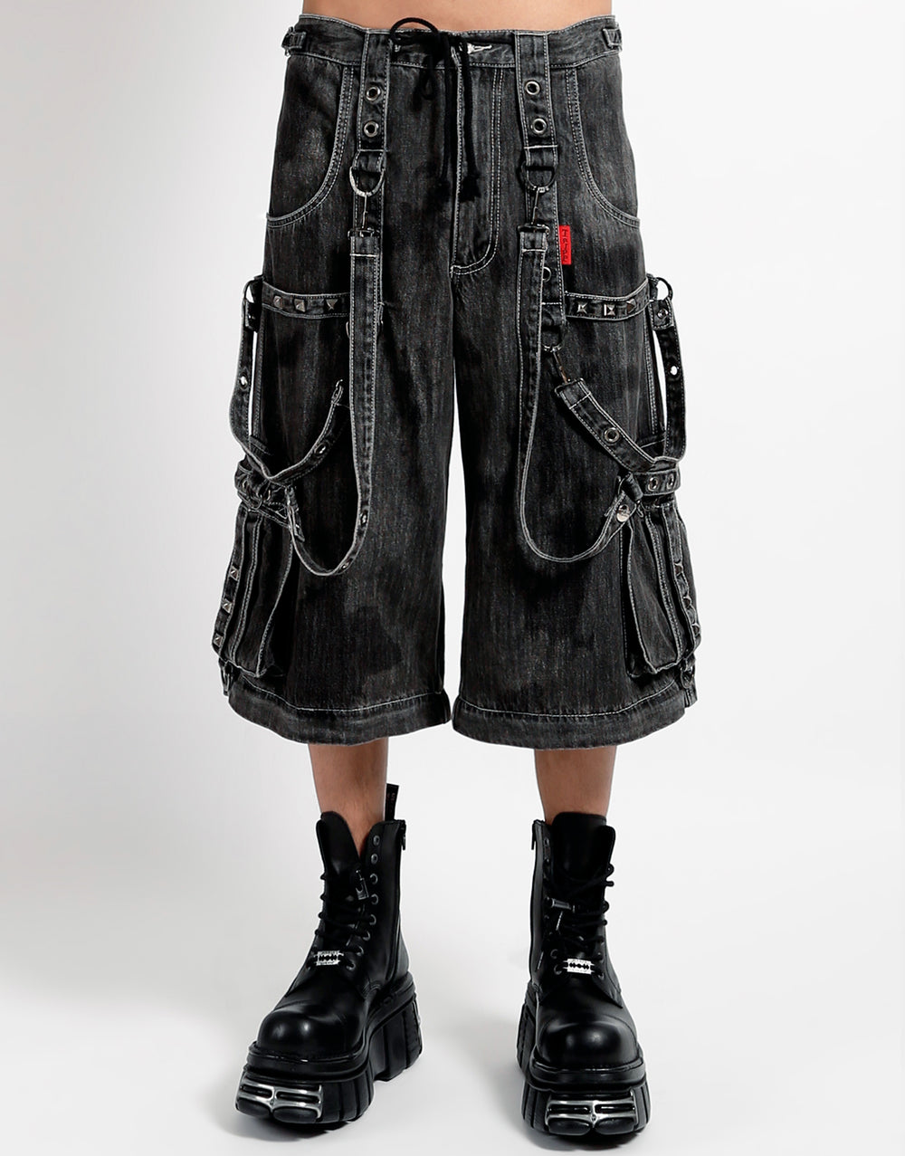 DENIM STRAP PANT BLACK INK WASH