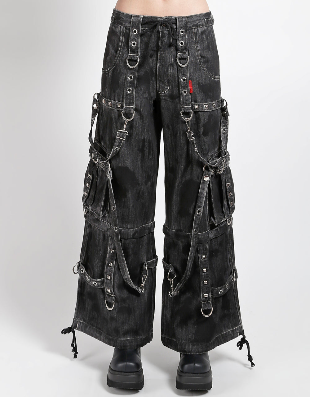 DENIM STRAP PANT BLACK INK WASH