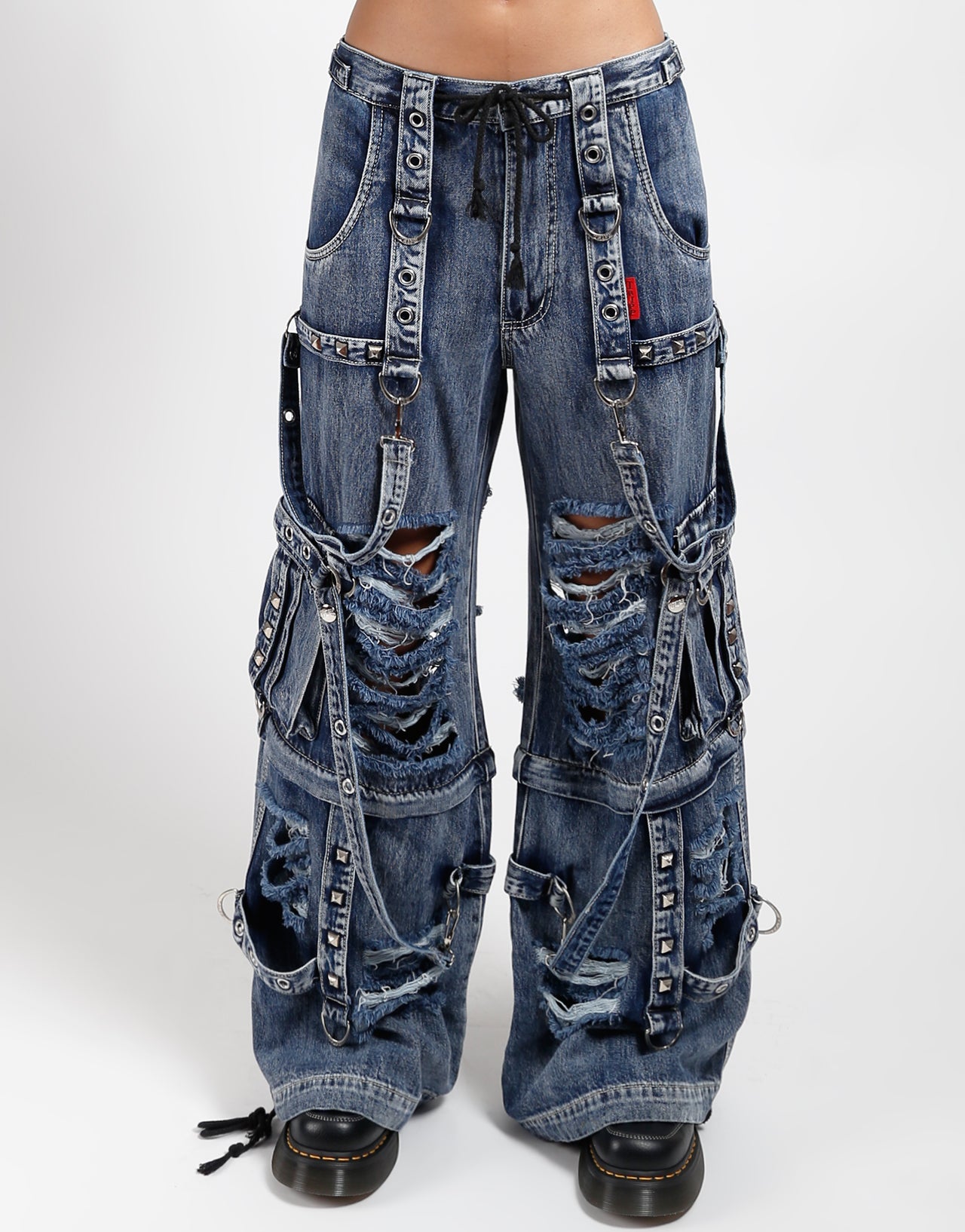 TRIPP NYC - SHREDDER DENIM FULL FORCE PANT INDIGO FOG WASH