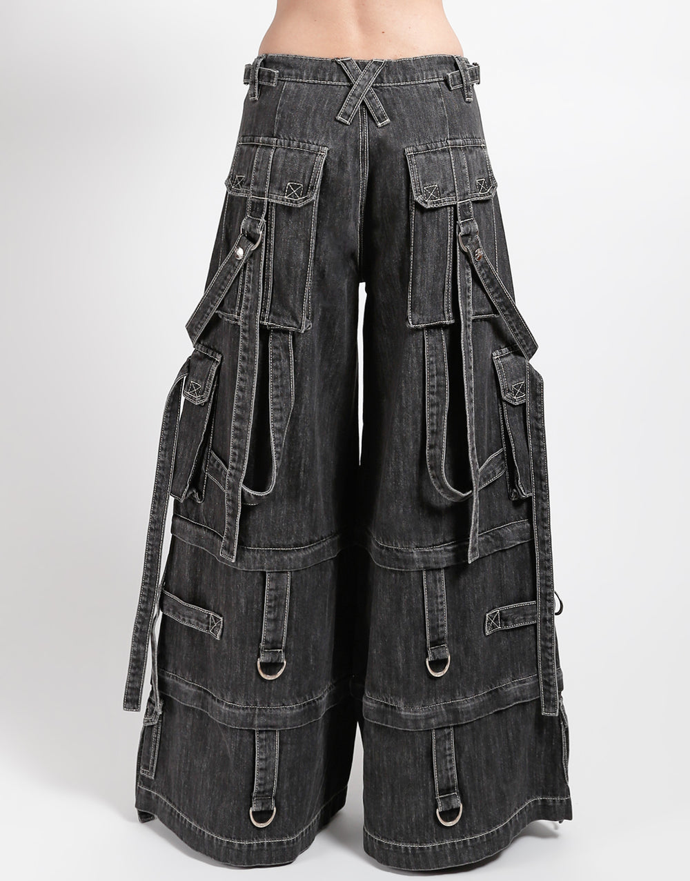 DENIM RING STRAP PANT BLACK DENIM