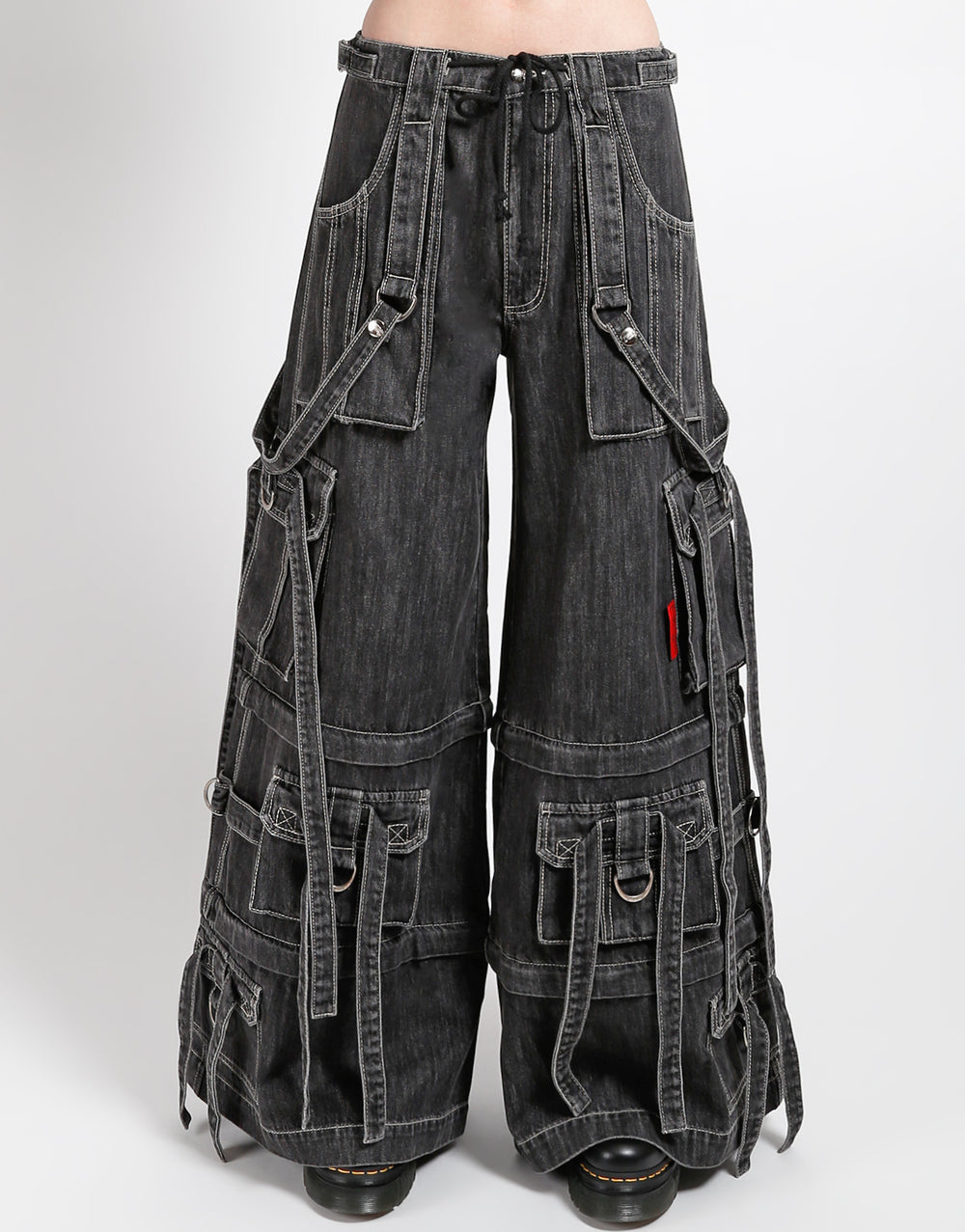 DENIM RING STRAP PANT BLACK DENIM