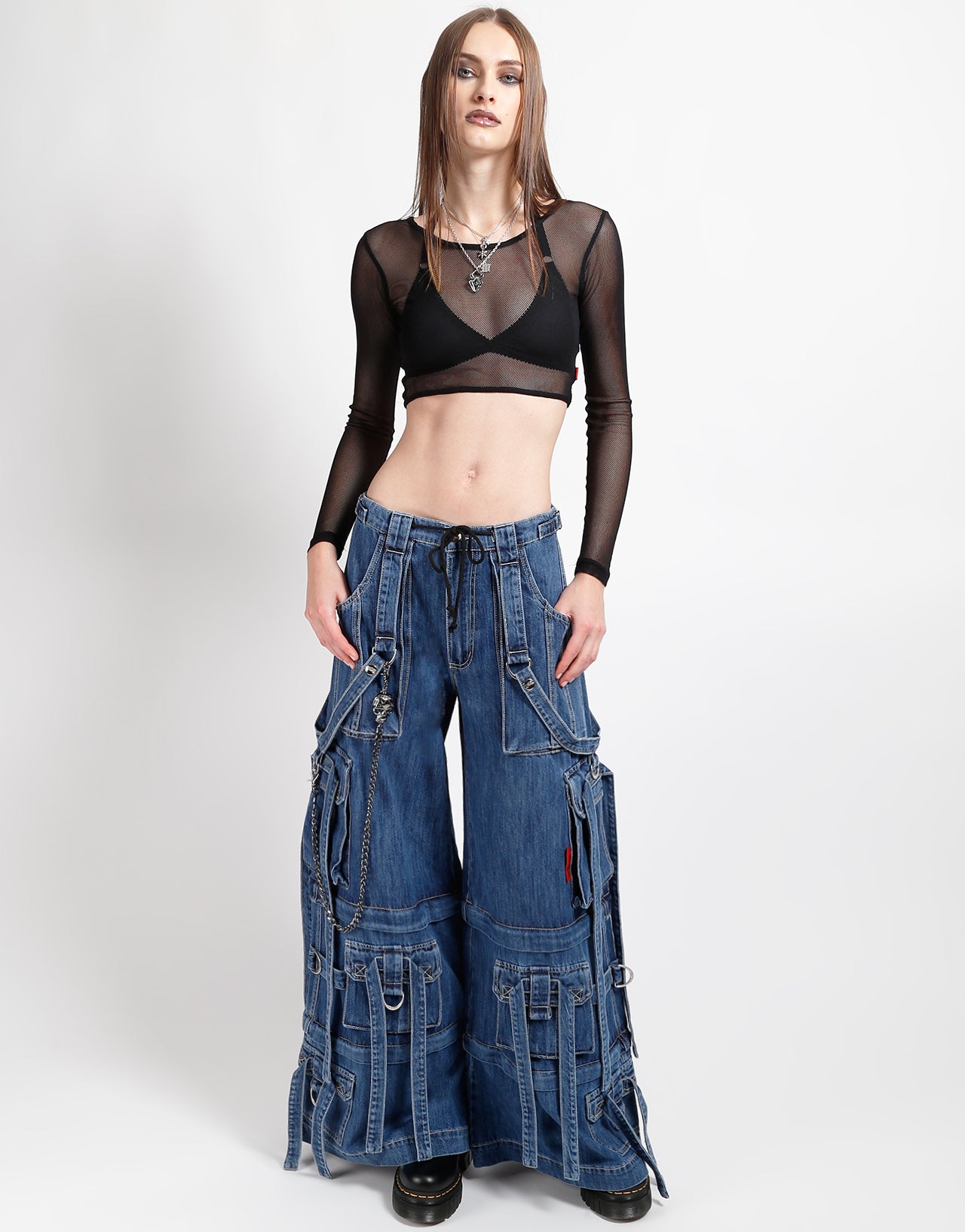 DENIM RING STRAP PANT BLUE DENIM – TRIPP NYC