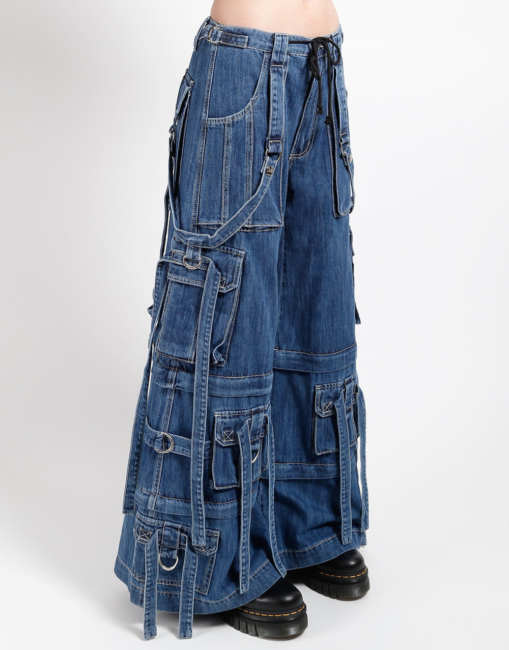 DENIM RING STRAP PANT BLUE DENIM