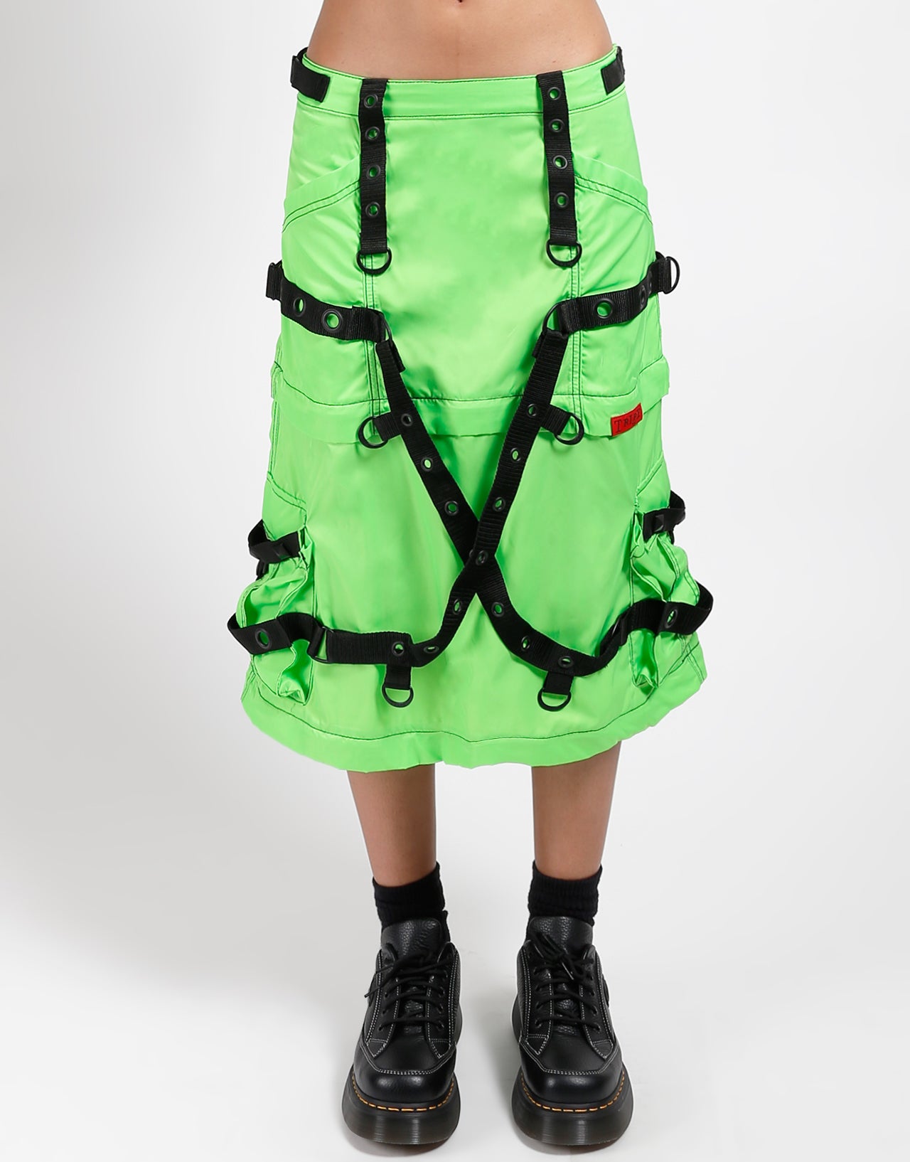 ZIP OFF MEGA NYLON SKIRT NEON LIME – TRIPP NYC