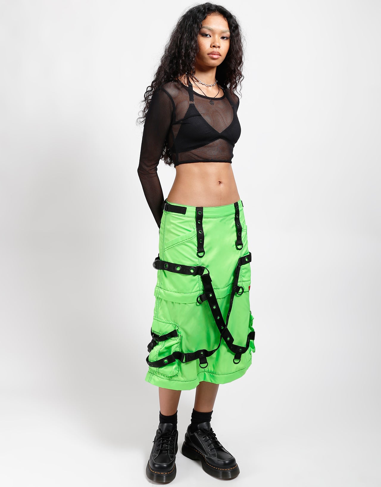 ZIP OFF MEGA NYLON SKIRT NEON LIME