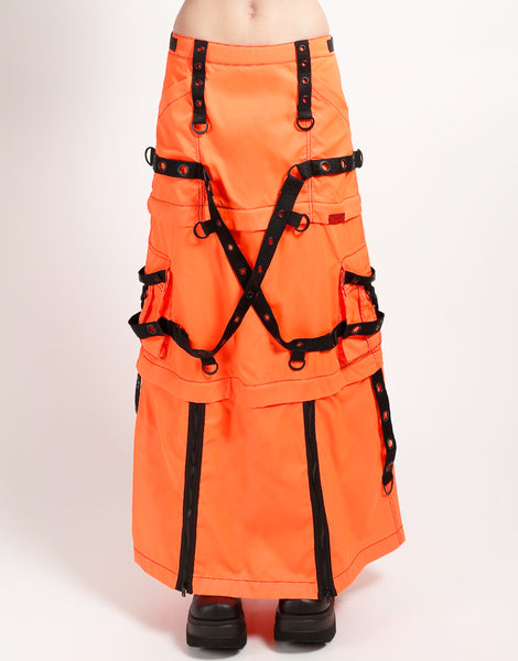 ZIP OFF MEGA NYLON SKIRT NEON ORANGE – TRIPP NYC