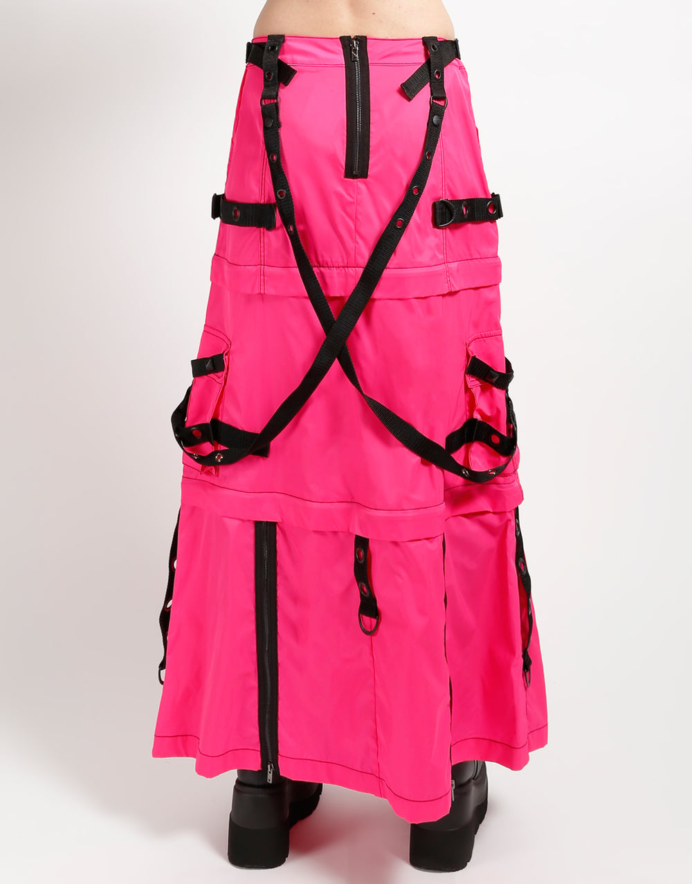 ZIP OFF MEGA NYLON SKIRT NEON PINK