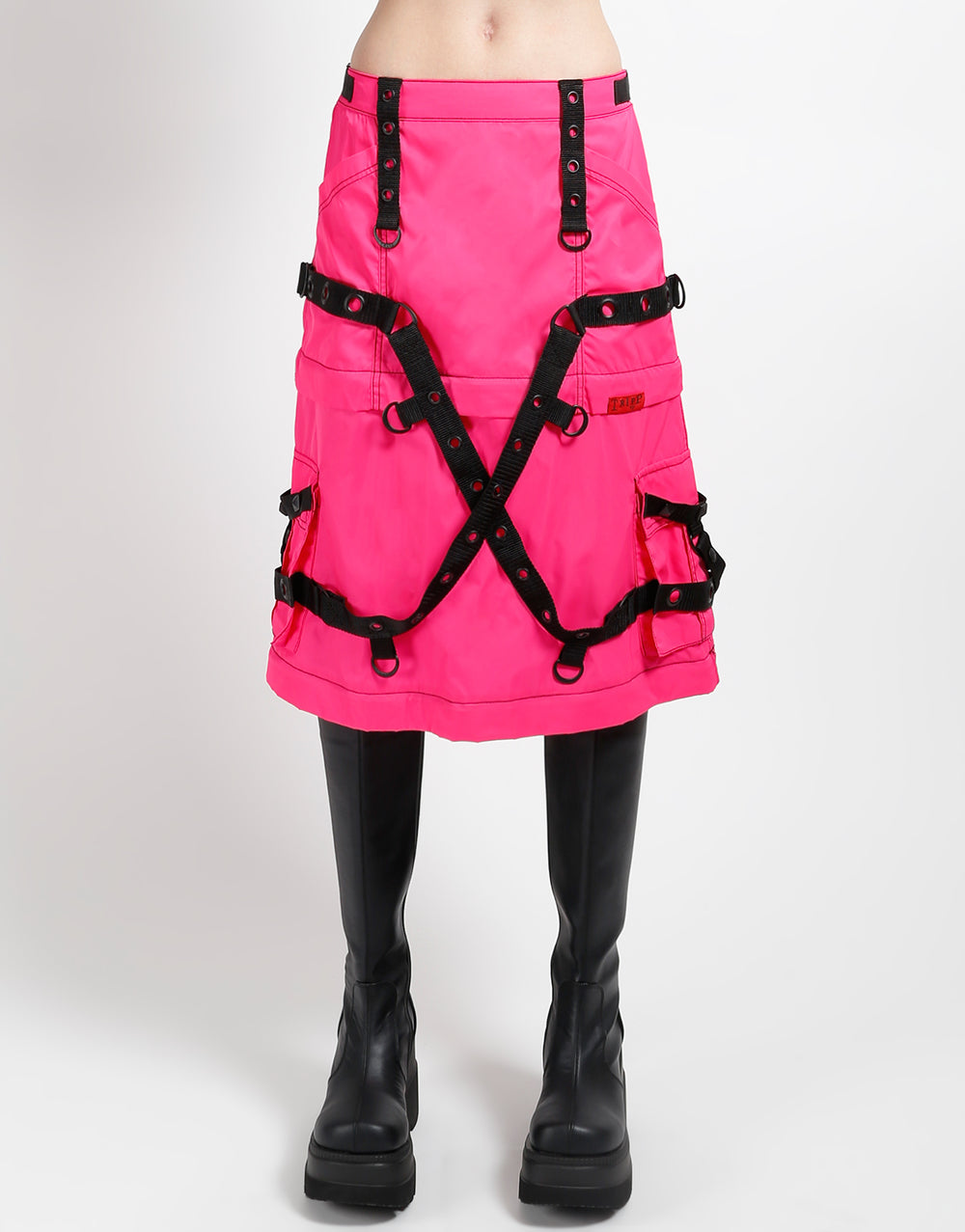 ZIP OFF MEGA NYLON SKIRT NEON PINK