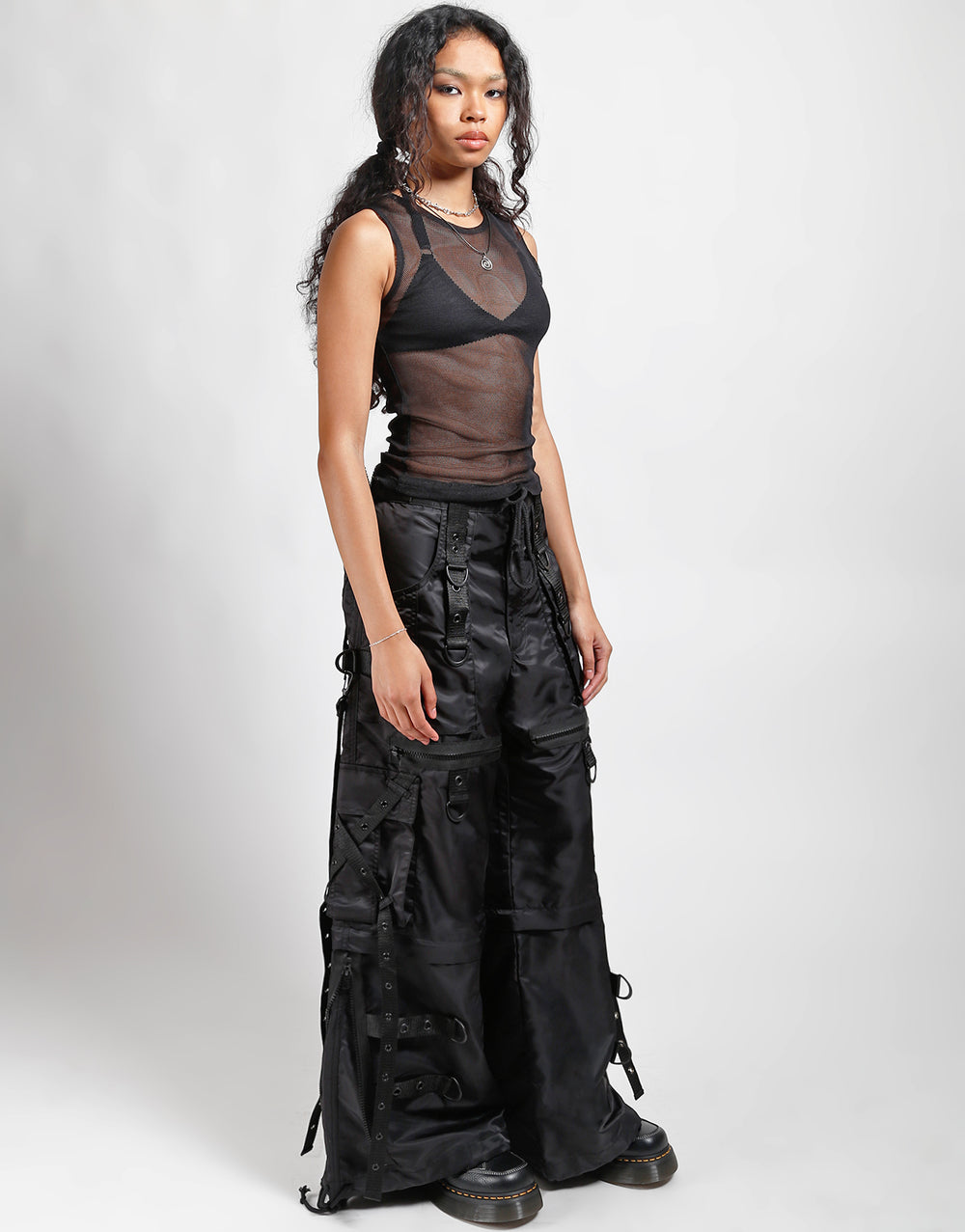 X-STRAP ZIP OFF SPACE OUT PANT BLACK
