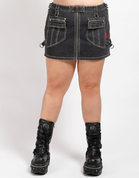 TRIPP NYC - CURVE POWER SKIRT BLACK DENIM