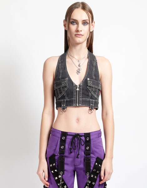 POWER HALTER BLACK DENIM – TRIPP NYC