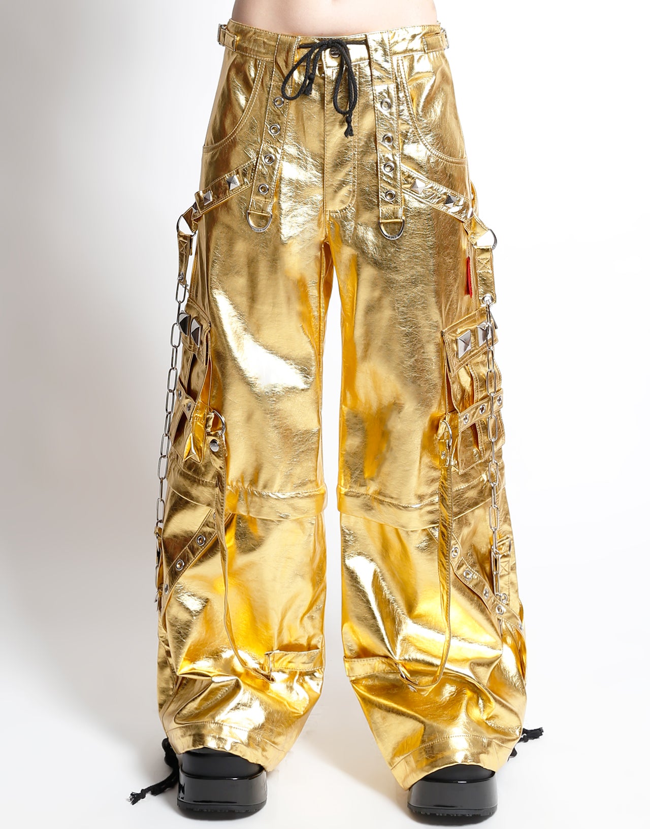 METALLIC GOLD STAR POWER PANT