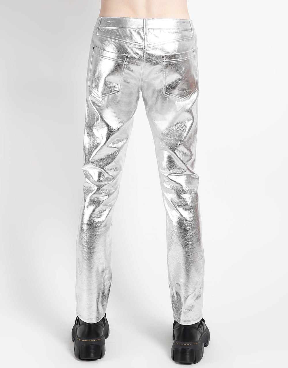 METALLIC FAUX LEATHER PANT