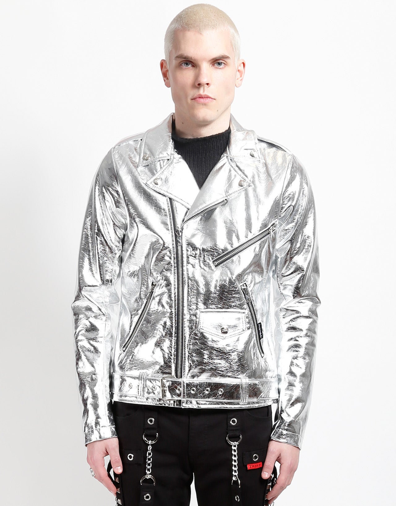 TRIPP NYC - METALLIC FAUX LEATHER MOTO