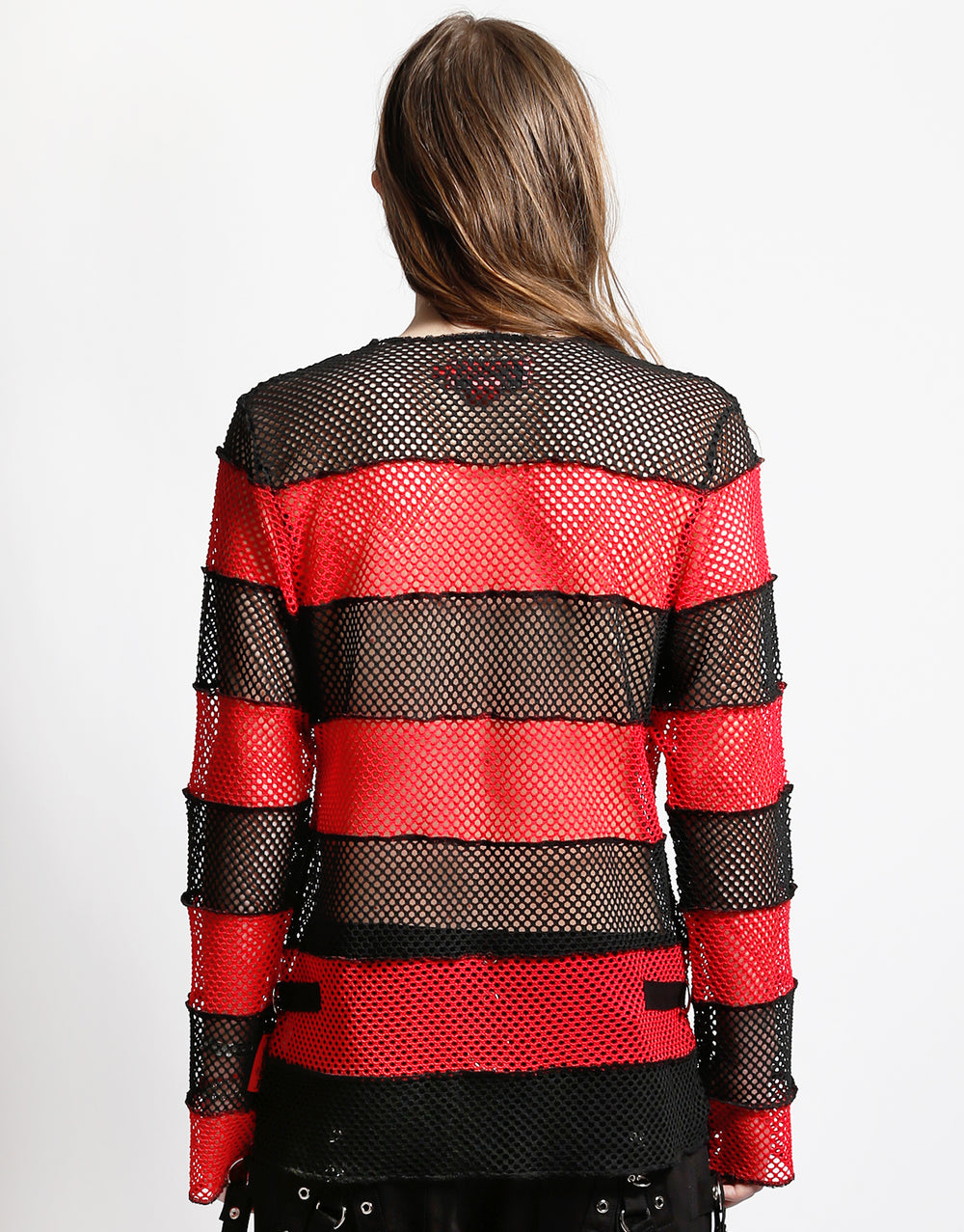 MEGA MESH STRIPE JERSEY BLACK/RED