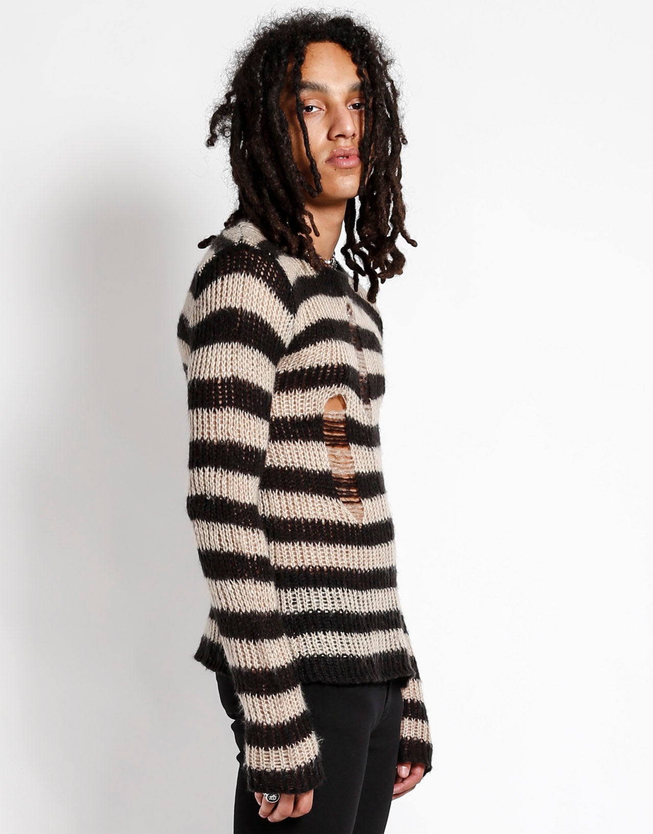 RAG STRIPE SWEATER IVORY – TRIPP NYC