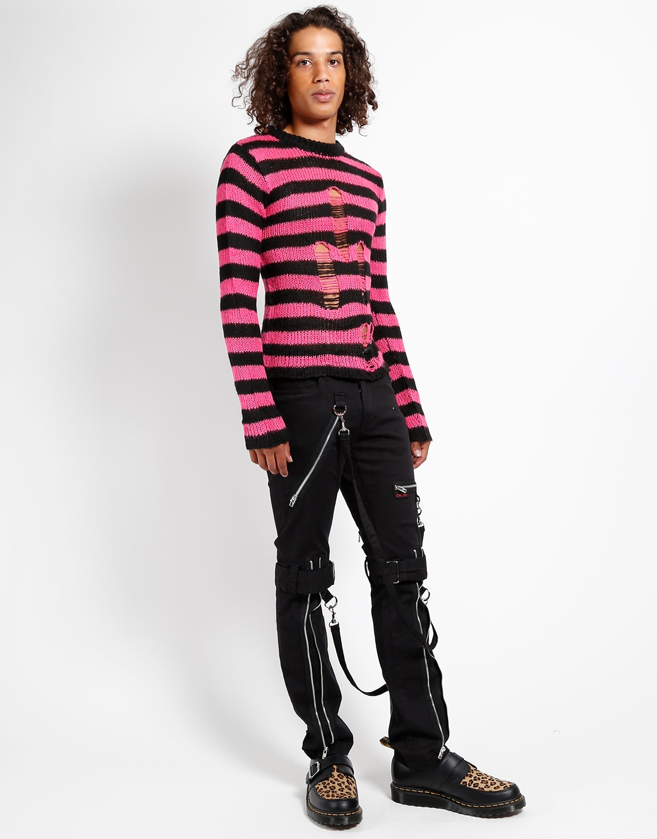 RAG STRIPE SWEATER PINK – TRIPP NYC