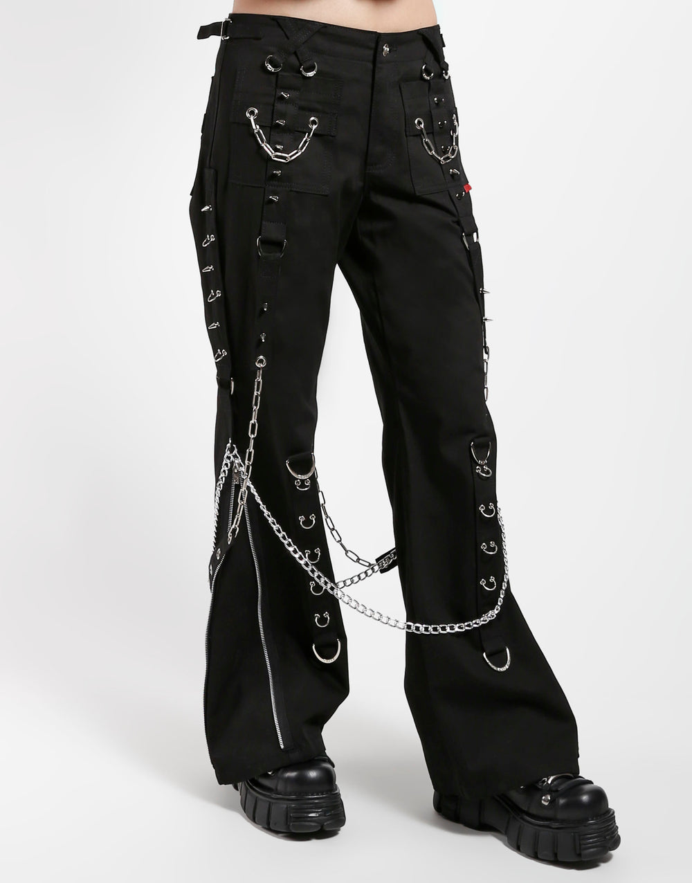 Gothic Decorative Chains Zipper Fly Loose-fit Pants, 42% OFF