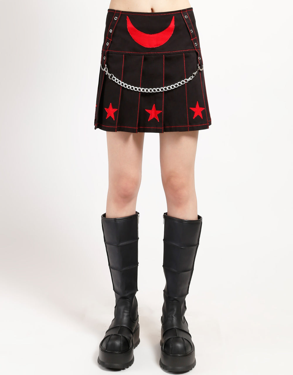 I AM A STAR PLEATED SKIRT RED
