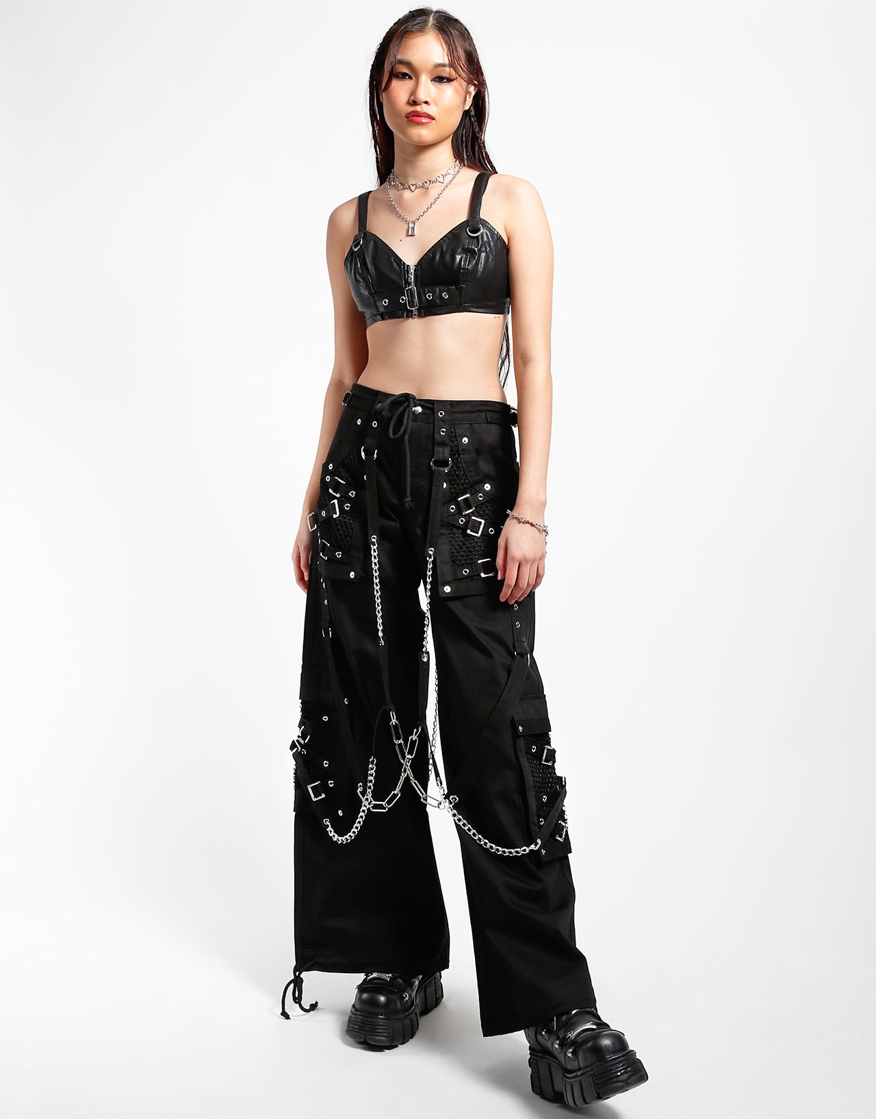 Tripp NYC Hot Topic black goth vintage pants AF6654 sz 7 fits like women's  S-M