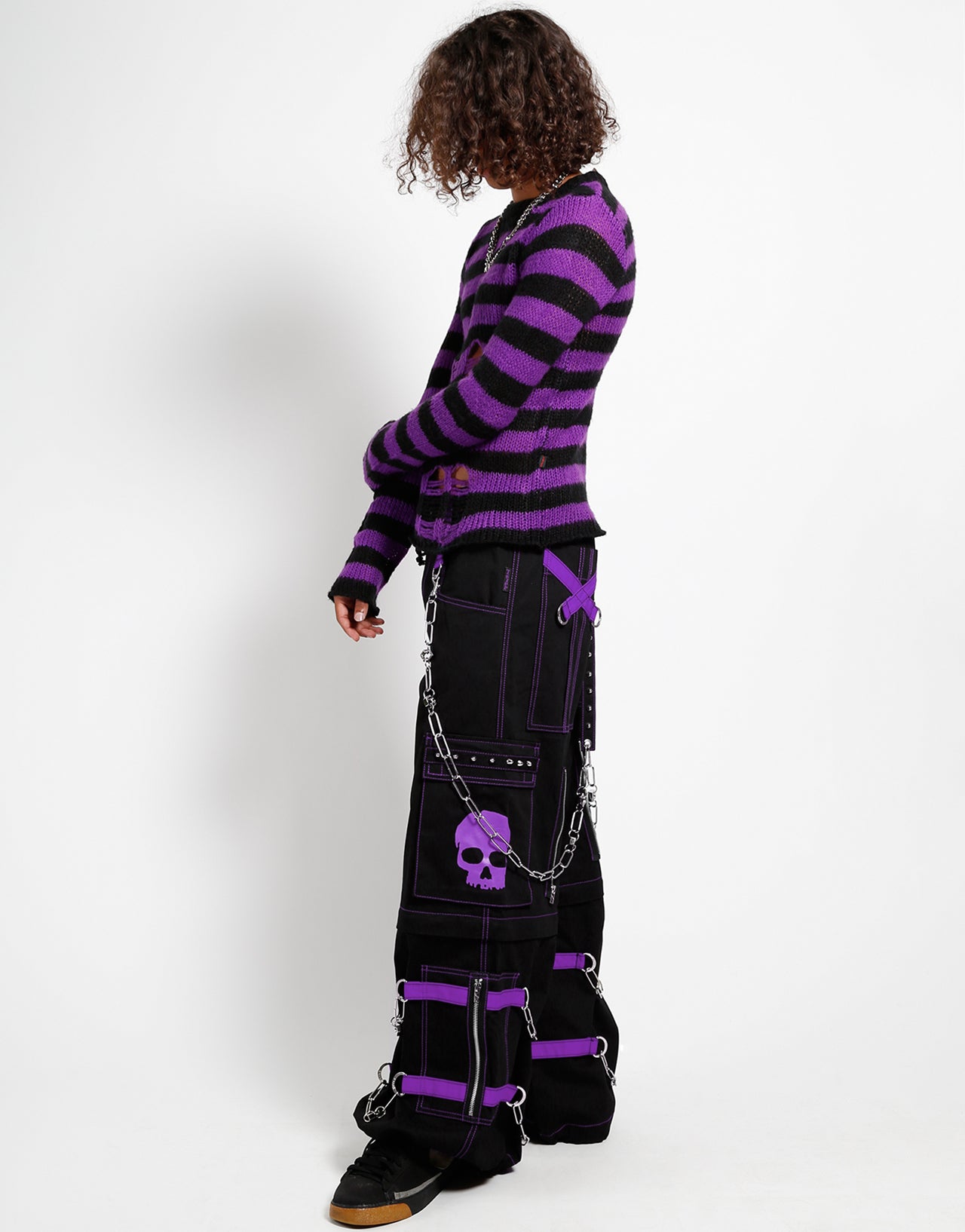 Tripp NYC Neon Daang Goodman Wide Leg Goth Punk Rave Chains Black Pant –  thefuzzyfelt