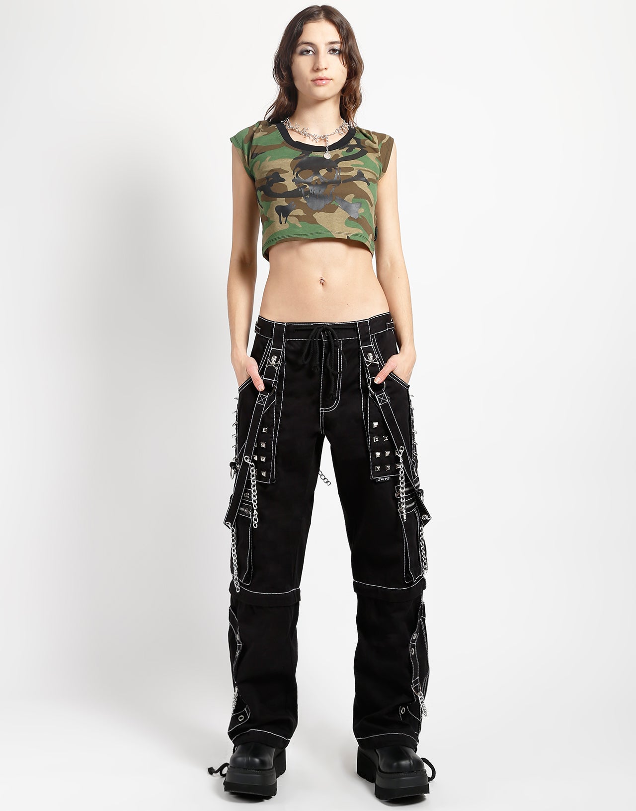 STEP CHAIN PANT WITH WHITE STITCH