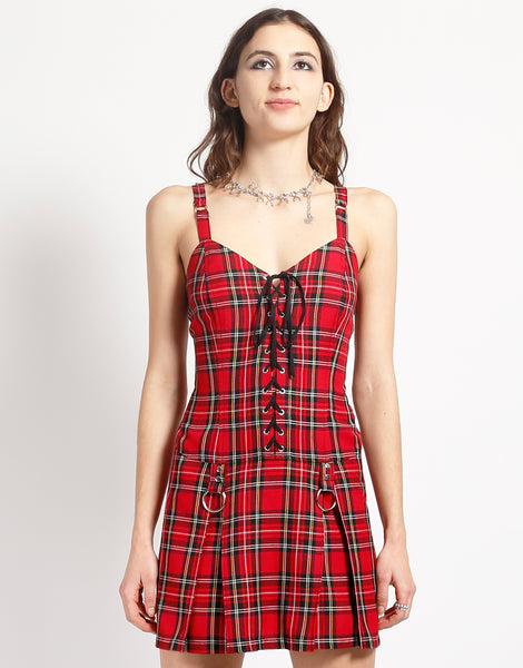 PLEATED LACE UP DRESS – TRIPP NYC