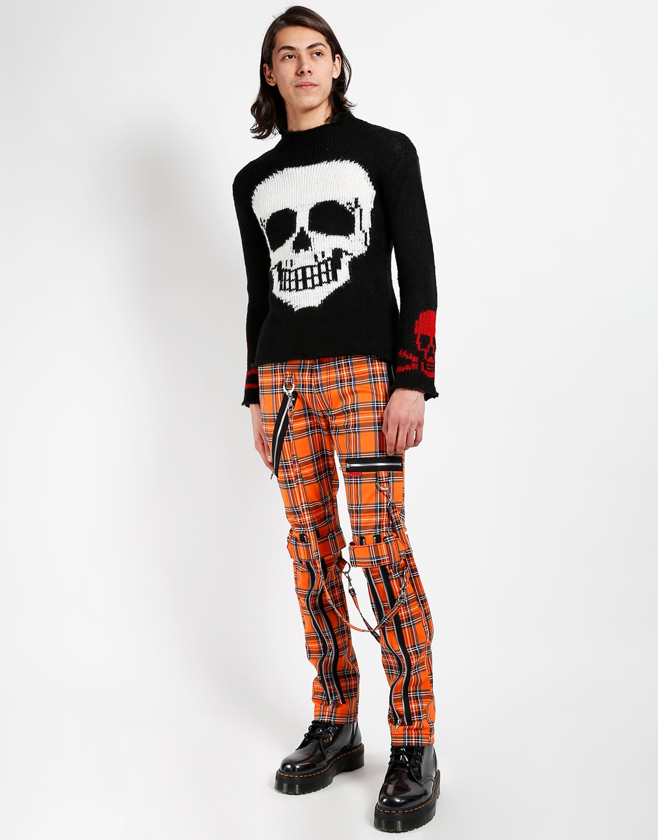 BONDAGE PANT ORANGE PLAID