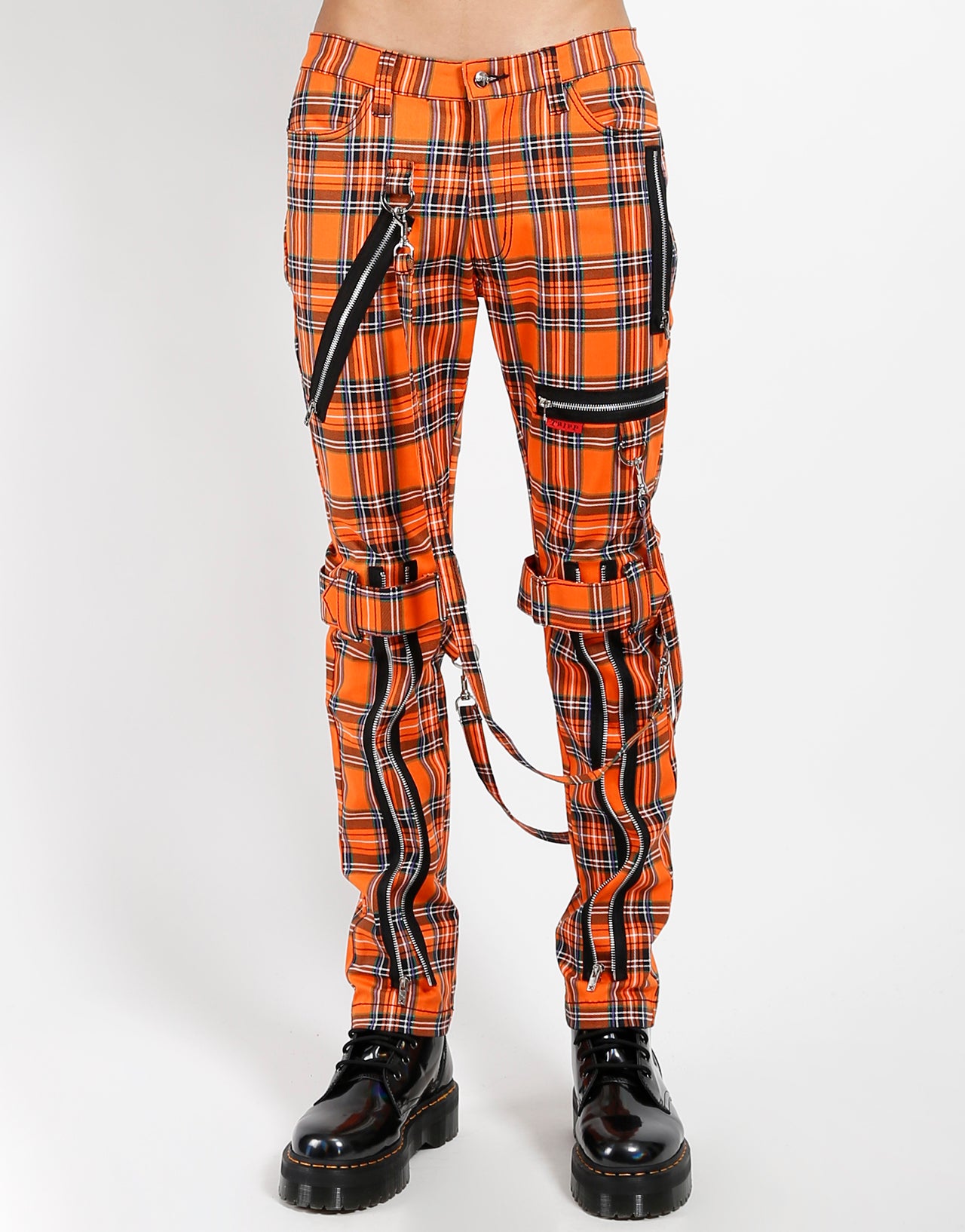 BONDAGE PANT ORANGE PLAID