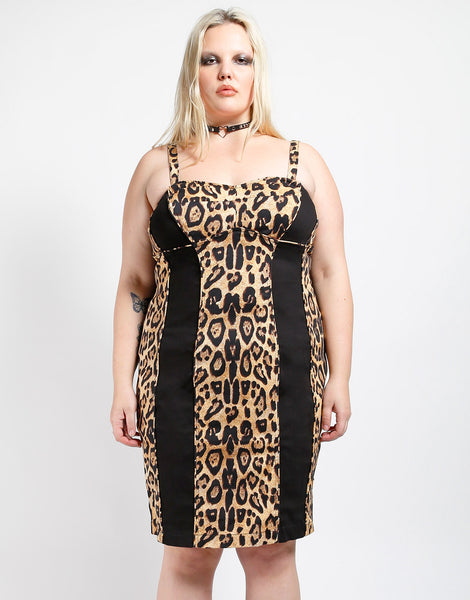 CURVE ANIMAL INSTINCT DRESS 3 (Plus) / NATURAL LEOPARD