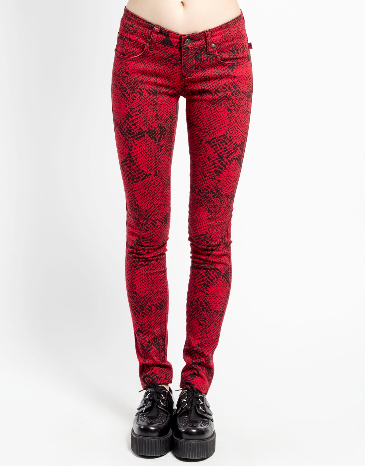 Super High Waisted Stretchy Skinny Jeans - Red – SohoGirl.com