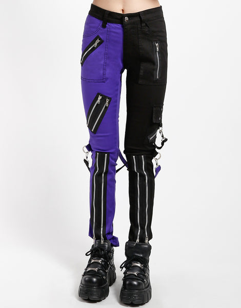 SPLIT LEG BONDAGE PANT BLK PURPLE – TRIPP NYC