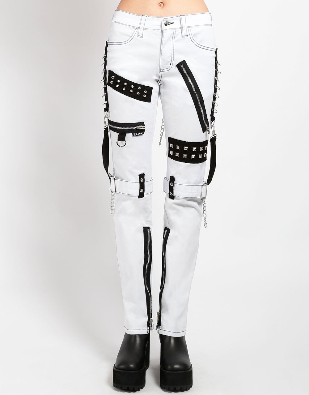 STUDDED BONDAGE PANT WHITE