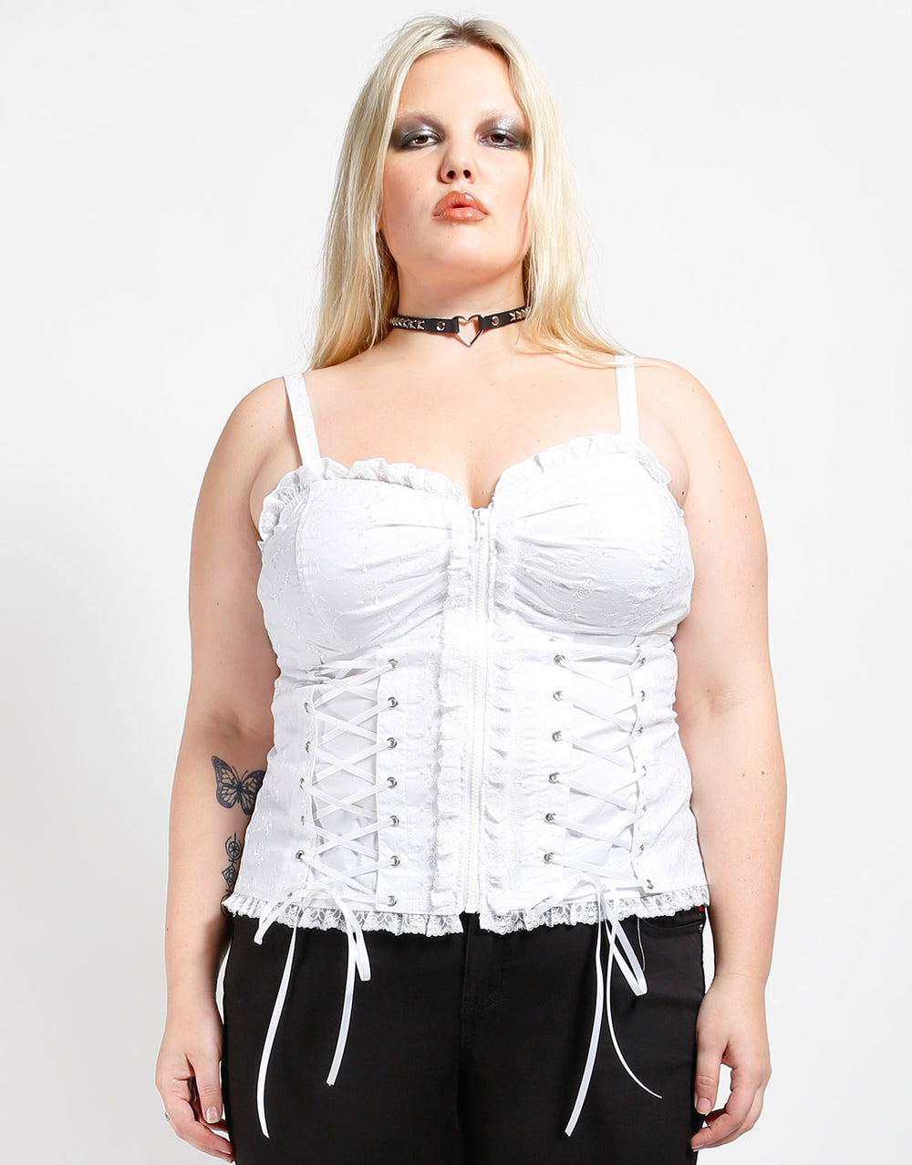 CURVE SKULL EMBROIDERY CORSET