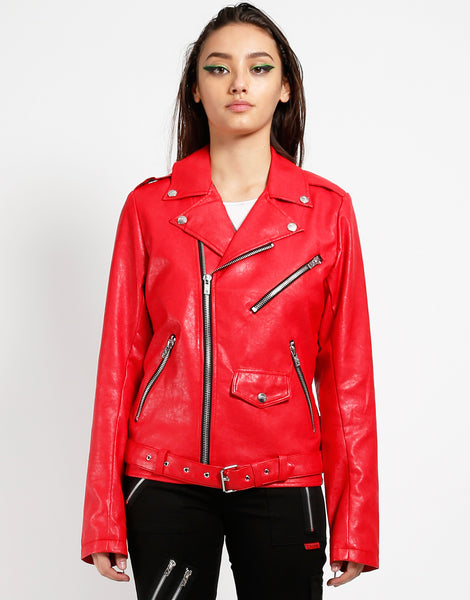 TRIPP NYC - FAUX LEATHER CLASSIC RED MOTO