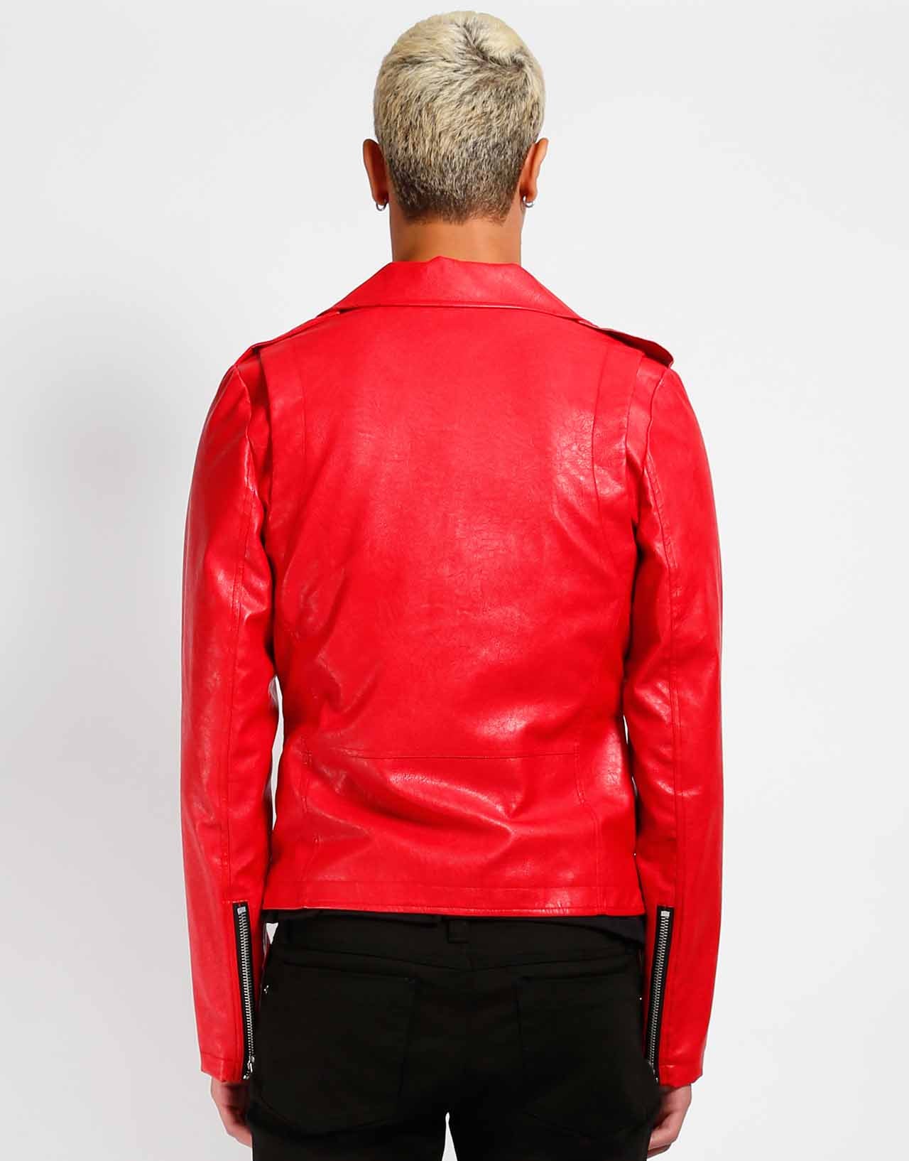 North Man 、AMOMENTO Synthetic Leather FAUX LEATHER CLASSIC RED MOTO – TRIPP NYC