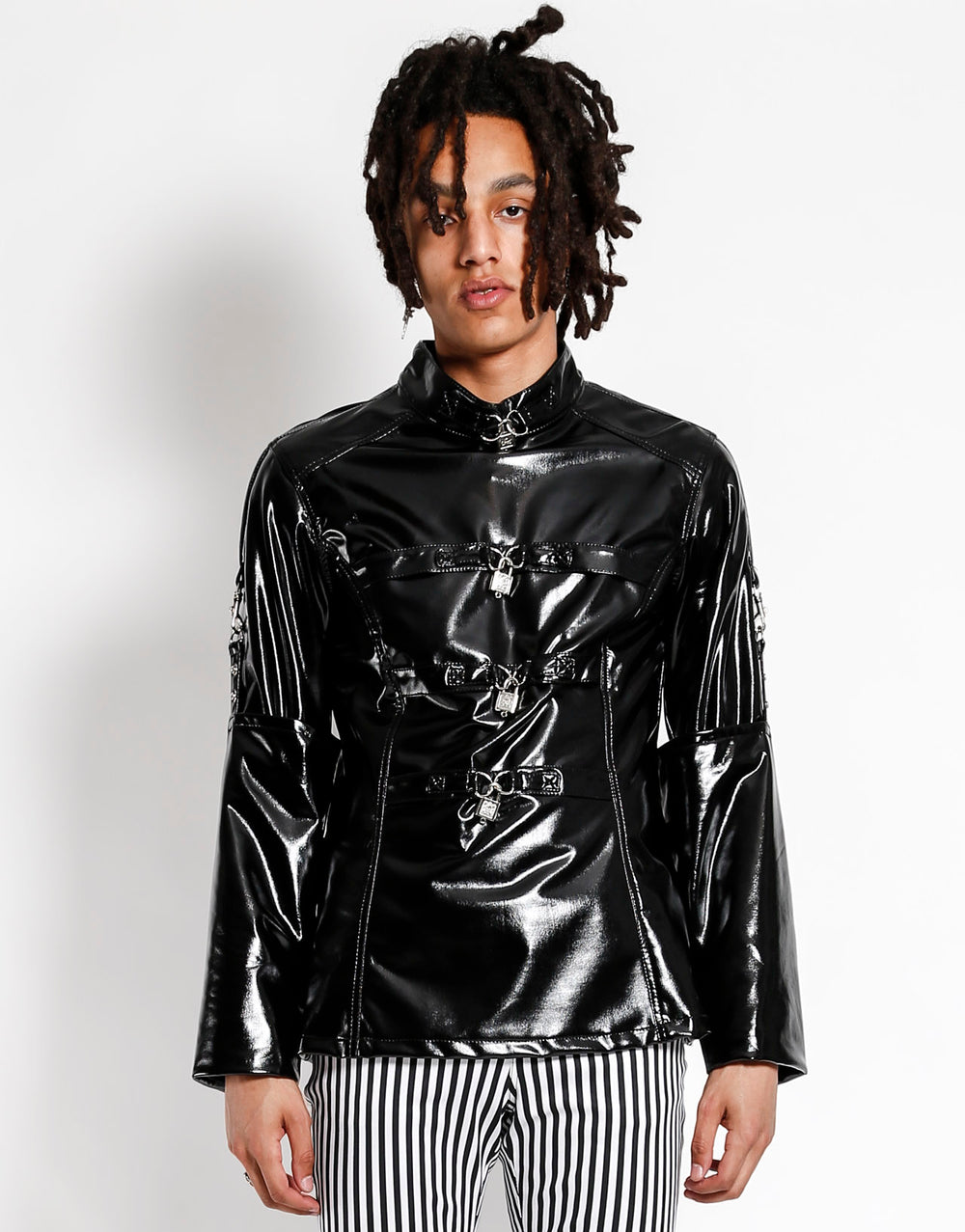 PVC VINYL BONDAGE LOCK JACKET