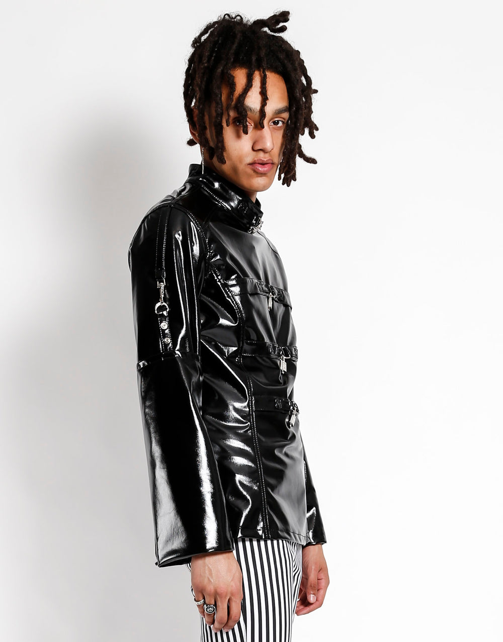 PVC VINYL BONDAGE LOCK JACKET