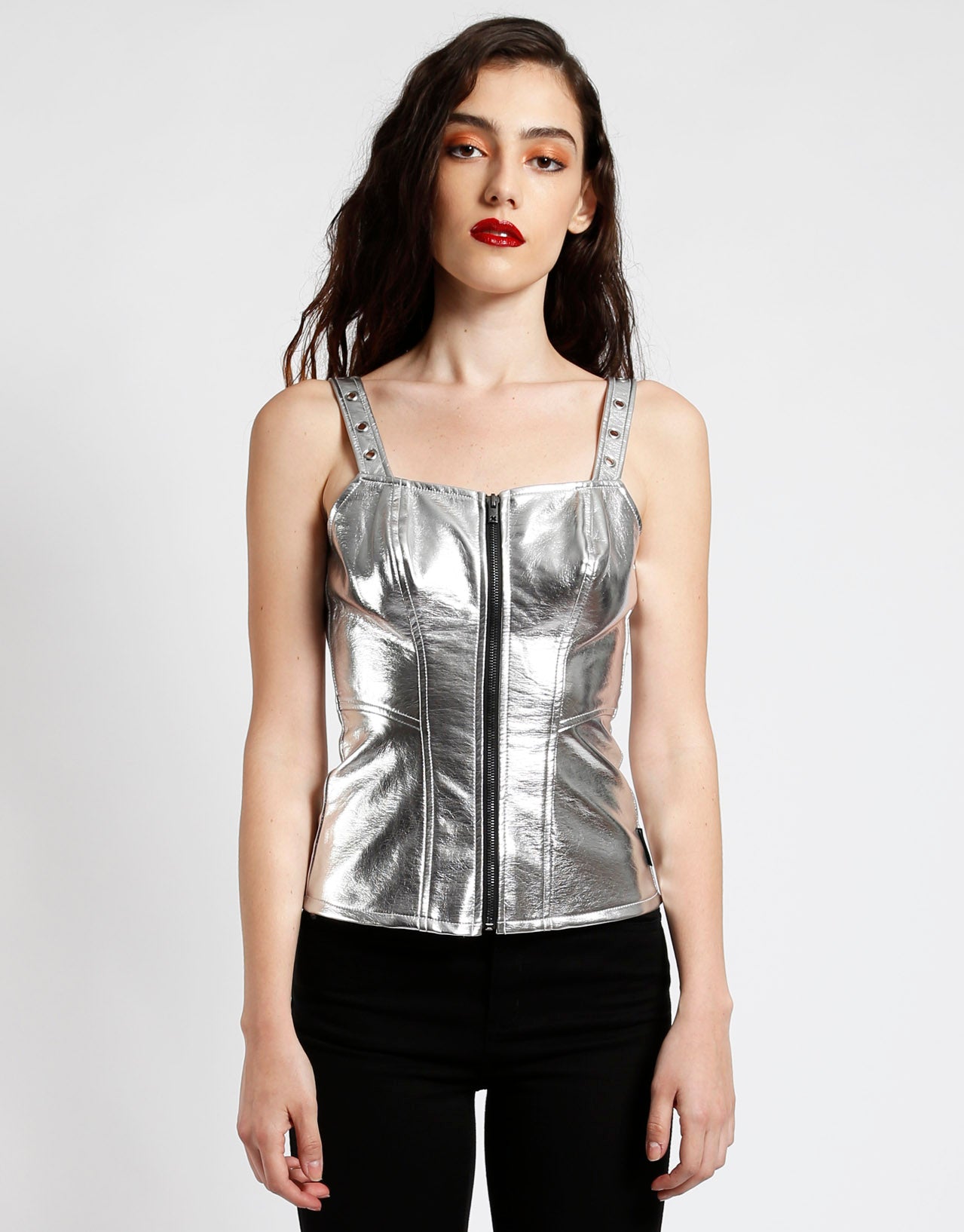 TRIPP NYC Chains Studs Zip Biohazard Print Deta